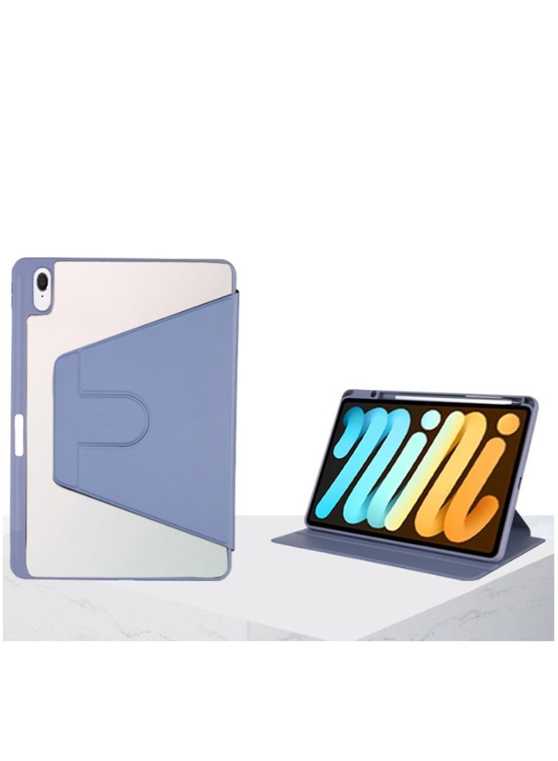 for iPad mini (2024/2021) 7th/6th 8.3-Inch  Case Cover, Tablet Protective Case  , Acrylic 360 ° Rotating Design, Automatic Wake-up/sleep, Soft Leather,Purple - Image 1