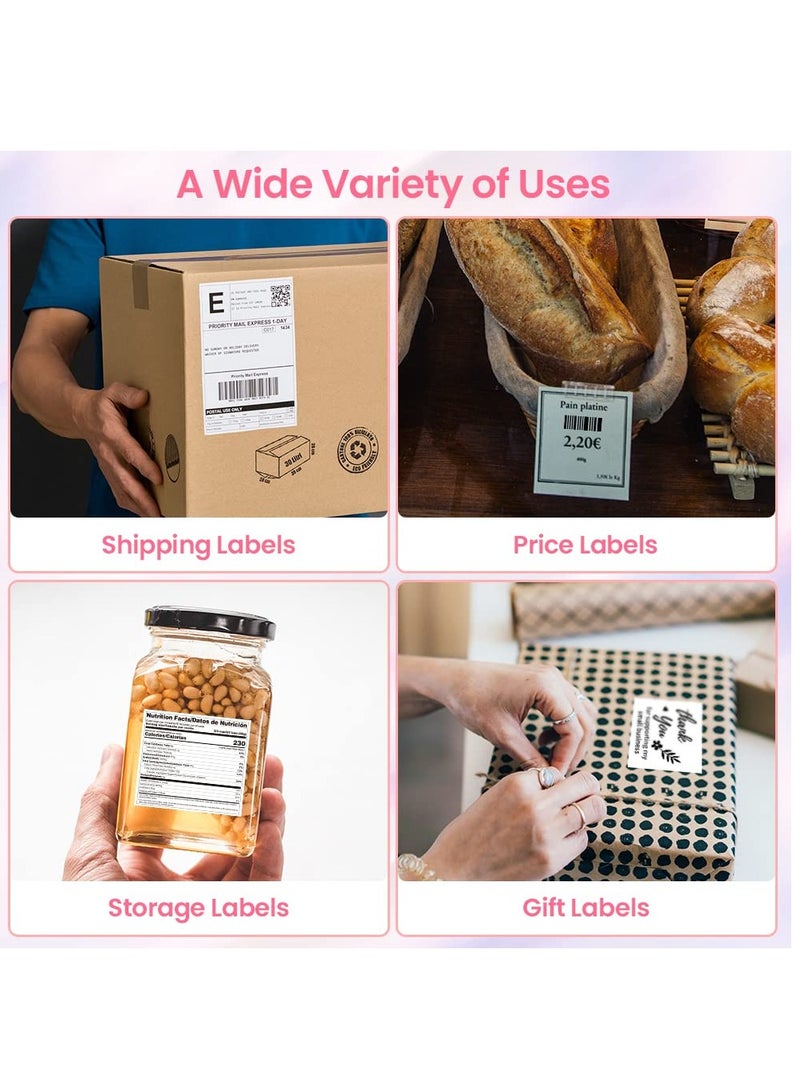 phomemo 241-BT Bluetooth Thermal Label Printer, Wireless Shipping Label Printer for Small Business, Label Printer for Shipping Packages, Compatible with iPhone, Android (White+Pink) - Image 5