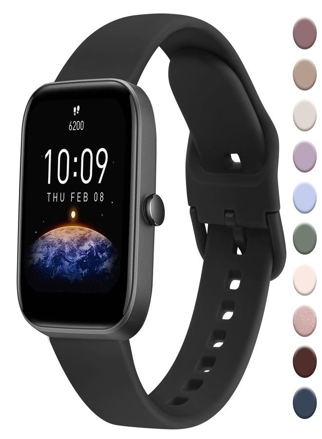 اي كي سوار AK لساعات Amazfit GTS 4 / GTS 4 Mini / GTS 3 / GTS 2 / GTS 2e / GTS 2 mini / GTS / GTR mini، سوار رياضي بديل ناعم 20 مم لساعات Amazfit Bip 3 / Bip 3 Pro / Bip U Pro / Bip / Bip Lite / Bip S / Bip S lite / Bip U الذكية للرجال والنساء (أسود) - Image 1