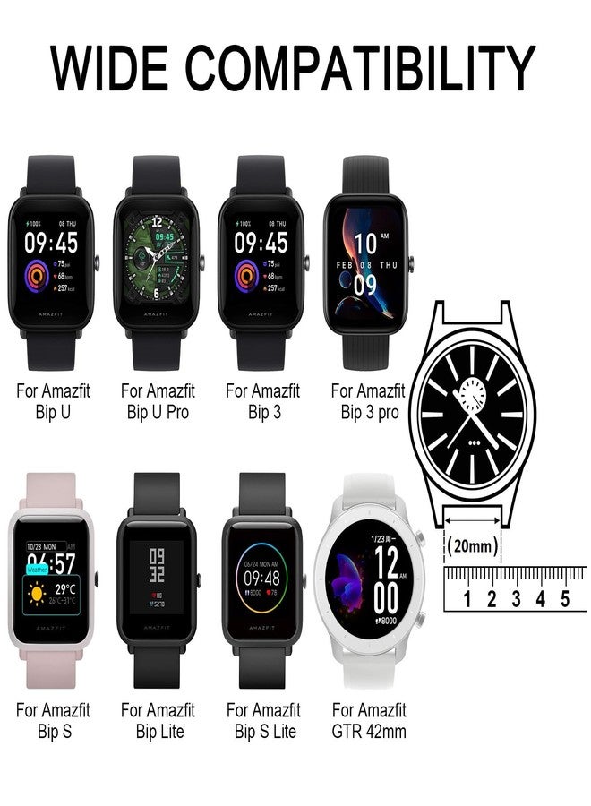 اي كي سوار AK لساعات Amazfit GTS 4 / GTS 4 Mini / GTS 3 / GTS 2 / GTS 2e / GTS 2 mini / GTS / GTR mini، سوار رياضي بديل ناعم 20 مم لساعات Amazfit Bip 3 / Bip 3 Pro / Bip U Pro / Bip / Bip Lite / Bip S / Bip S lite / Bip U الذكية للرجال والنساء (أسود) - Image 2