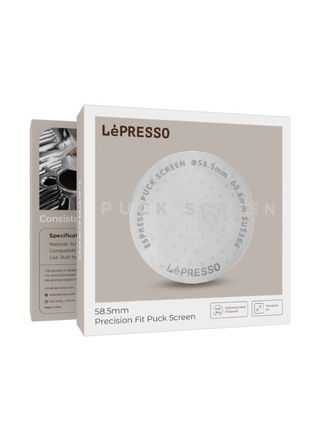 LePRESSO 58mm Precision Fit Puck Screen / Built for Heavy Daily Use / Espresso Portafilter Lower Shower Screen / Stainless Steel - Silver - Image 2