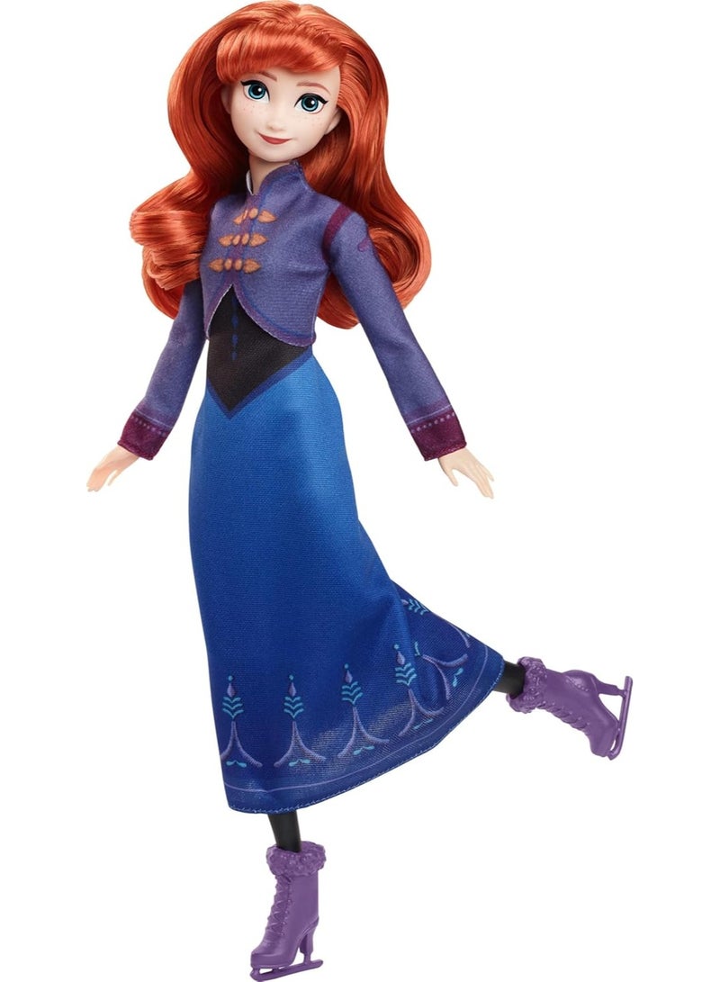 Disney Frozen Anna Ice Skater Fashion Doll with Removable Dress, Ice Skates & Accessories Inspired by Frozen: Winterfest - Image 1