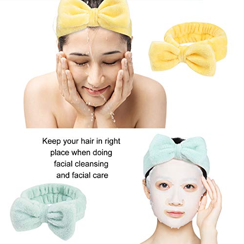 Hishexin 8 Pack Spa Headbands for Women, Soft Bow Skincare Headband for Washing Face, Skincare, Salon & Makeup, Bulk Spa Party Favors, Ideal Christmas Gifts or Stocking Stuffers for Teen Girls - Image 3