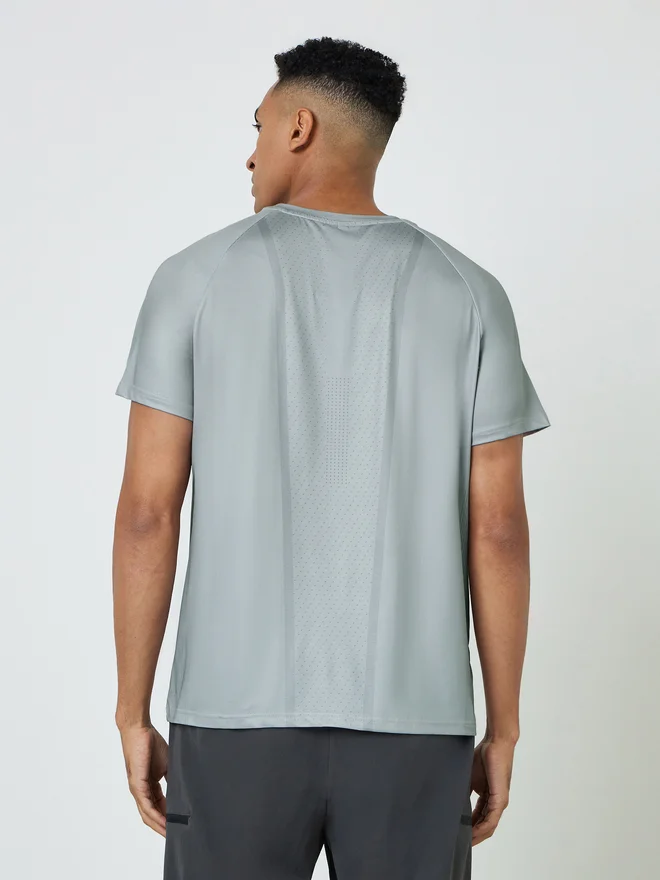 Styli Active grey Styli Men Raglan Sleeve Training T-Shirt for Men | Best Price UAE