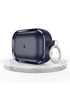 Generic Case Cover For AirPods Pro Photo Frame Carbon Fiber Series Earphone Case Dark Blue 