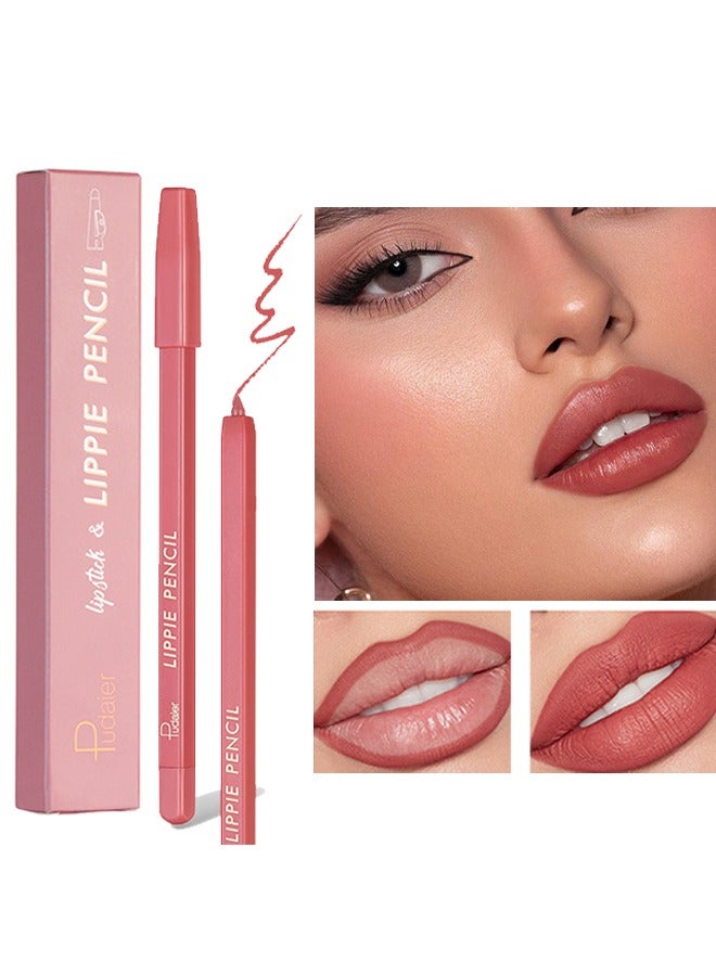 pudaier Lippie Pencil， Waterproof, Sweat-Proof and Colorfast Automatic Lip Liner Matte Multicolor Decorative Lip Liner,Natural Formula, High Pigment and Easier To Create Perfect Lip Makeup(09#) - Image 1