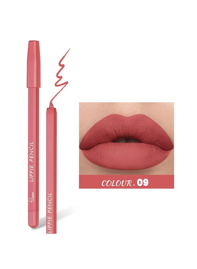 pudaier Lippie Pencil， Waterproof, Sweat-Proof and Colorfast Automatic Lip Liner Matte Multicolor Decorative Lip Liner,Natural Formula, High Pigment and Easier To Create Perfect Lip Makeup(09#) - Image 2