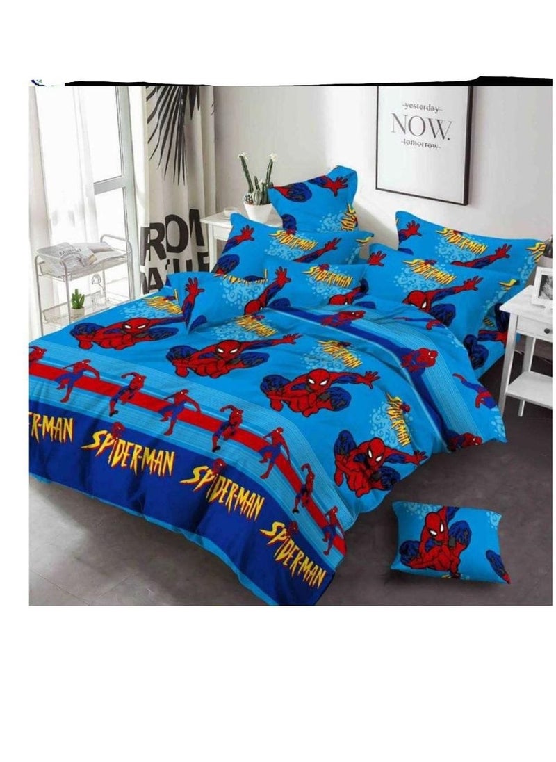 BAIG - New Cartoon characters Single Size Comforter Bedding Set, Anime Cartoon Bed kids Fixed Duvet set 4pcs - Image 1