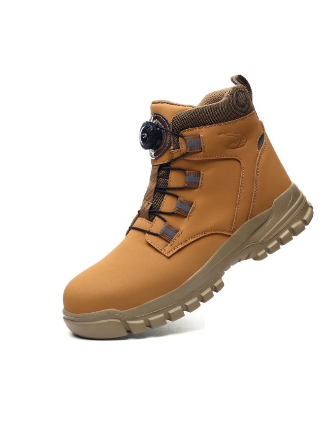 NIBEMINENT أحذية أمان للرجال مع زر دوار مضادة للكسر ومضادة للثقب أحذية عمل عصرية للرجال أحذية رياضية أحذية حماية أمنية للرجال - Image 1