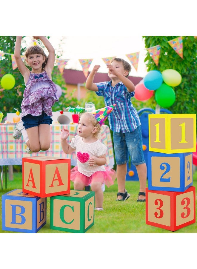 Zhanmai Zhanmai 6 PCS ABC and 123 Balloon Boxes - ABC Alphabet Blocks Colorful Letter Props Boxes for Birthday Cartoon Theme Baby Shower Back to School Party Decorations, 11.8 x 11.8 Inch - Image 5