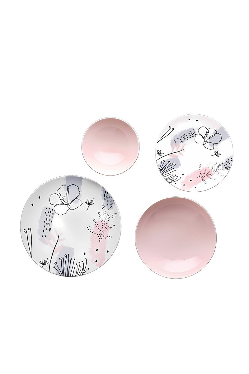 Lotus Fathi Mahmoud 24-piece round porcelain dinner set - multicolor 
