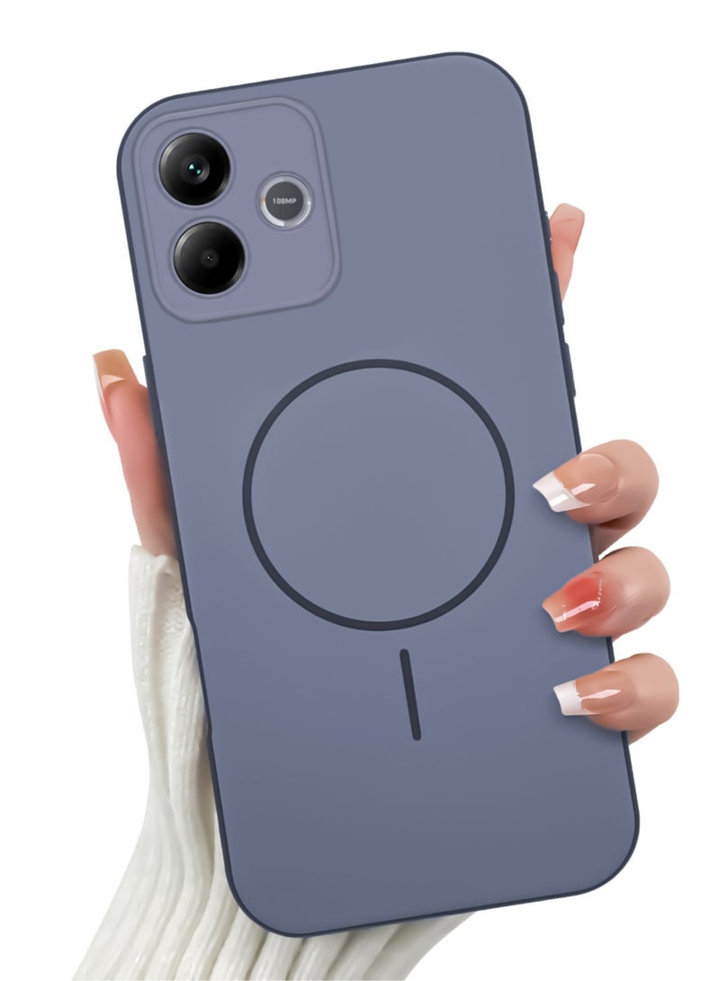 جراب حماية هجين من الأكريليك لهاتف Honor 600 Lite - ظهر صلب مع حافة سيليكون وتصميم حلقة عصري - أزرق