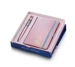 Sheaffer Sheaffer Gift Set - EIP Sentinel 321 Pink Matte Finish Ballpoint Pen with Chrome Trims and Small Hardbound Notebook
