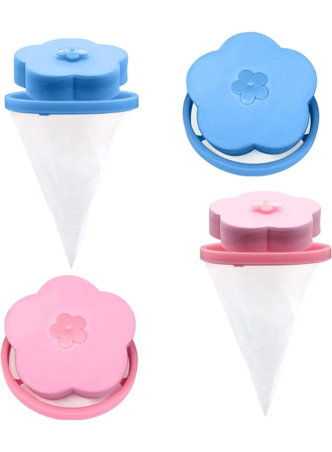 4 Pack Floating Hair Filtering Mesh Removal, Washing Machine Float Filter Bag Remover, Pet Hair Remover, Lint Catcher for Laundry (Multicolor-4Pack)  - Image 1