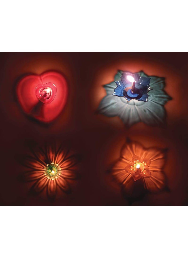 Primelife Primelife 12 Designer Transparent Diya Colorful Reflection Diya Combo Multicolor Oil Diye for Decoration  - Image 4