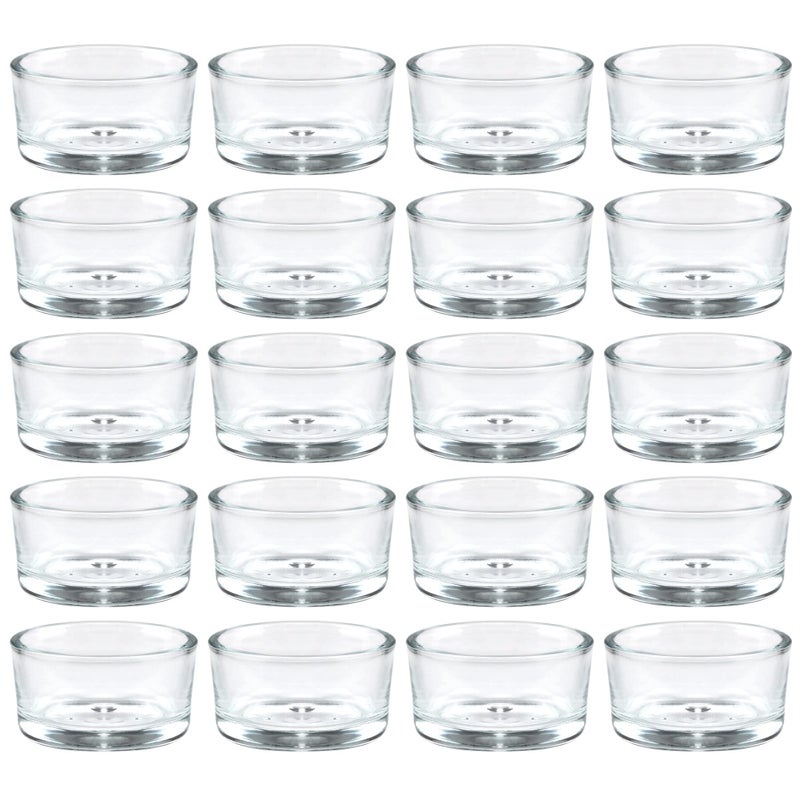 UPlama 36Pack 1 x 2 Inches Clear Glass Tealight Candle HoldersUse for Weddings Parties DinnerWedding Centerpieces and Home Decor