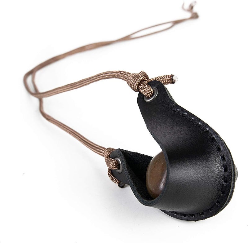 EASYANT Handmade Leather Pouch Shepherd Sling Old-Fashioned Slingshot - Image 1