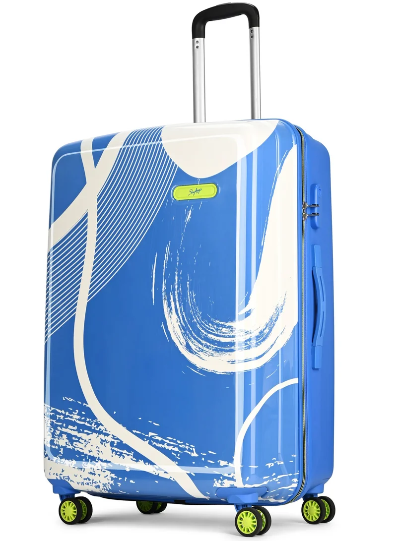 Skybags SPLASH Set of 2 Polypropylene(PP), 4 Spinner Double Wheel Trolley Bags for Travel, Hard Case Lightweight Bag with TSA Lock, Tough Suitcase for Travel (Large-28, Cabin-20 Inch), Blue