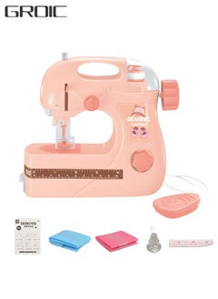 GROIC Portable Mini Sewing Machine with Light,DIY Sewing Kit Set,Portable Multi-Purpose Crafting Mending Machine Toy,Pretend Toy for Kids  - Image 1