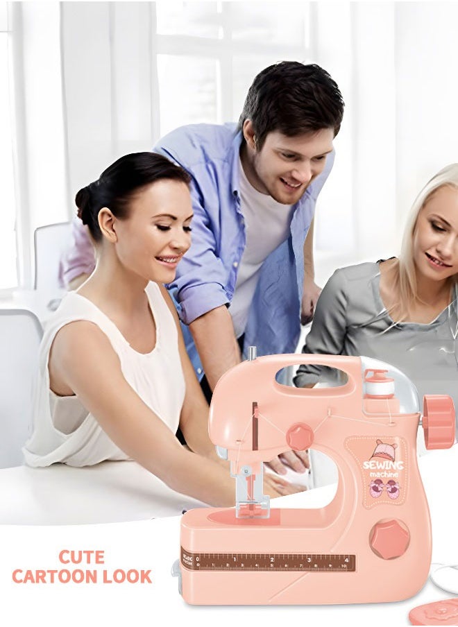 GROIC Portable Mini Sewing Machine with Light,DIY Sewing Kit Set,Portable Multi-Purpose Crafting Mending Machine Toy,Pretend Toy for Kids  - Image 4