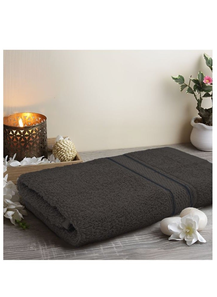BYFT Daffodil (Dark Grey) Premium Kids Towel (60x110Cm-Set of 1) Cotton, Highly Absorbent and Quick dry, Hotel and Spa Quality Bath linen with Stripe Diamond Dobby-500Gsm