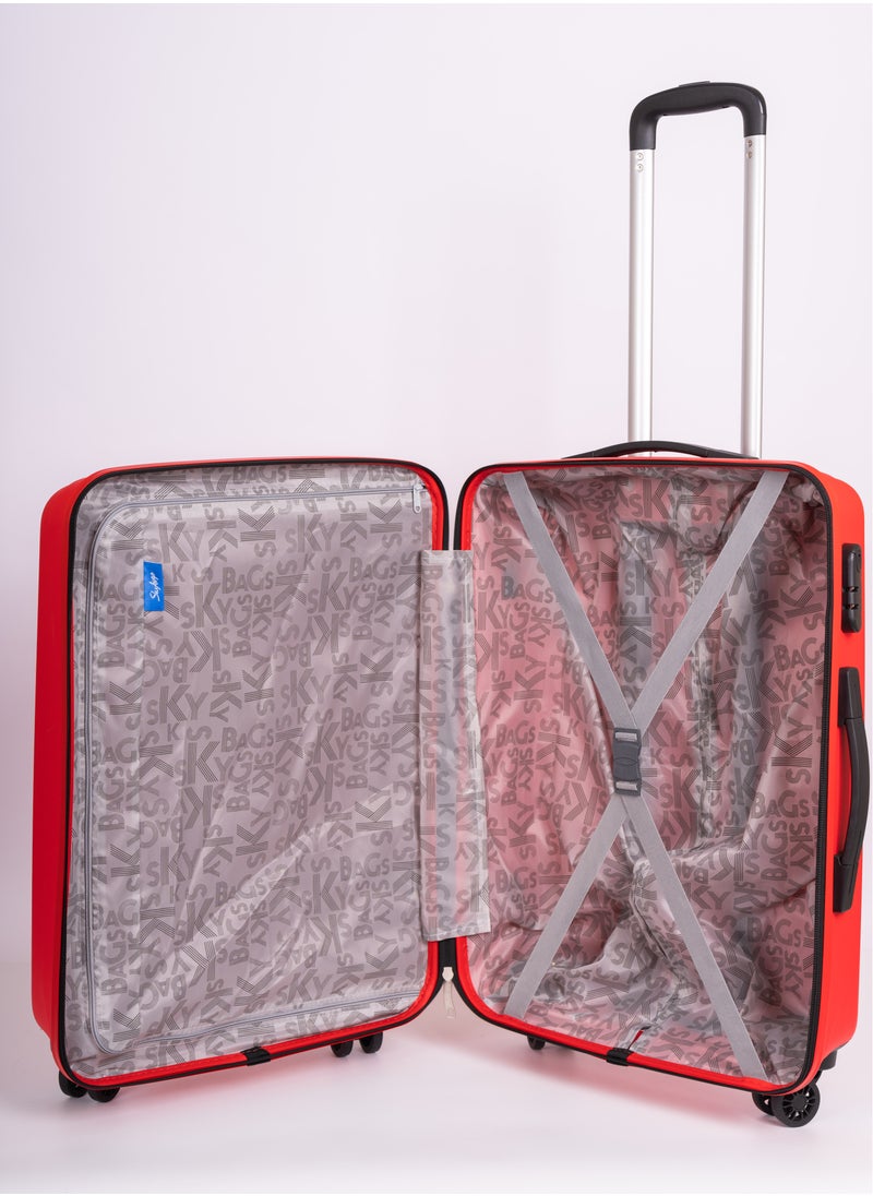 Skybags - Converge Plus Set of 2 Luggage | Push Button Trolley| Anti Theft Zipper| Polyester | Cabin- 20 inch- Red, Large-28 Inch- Light Blue - Image 1