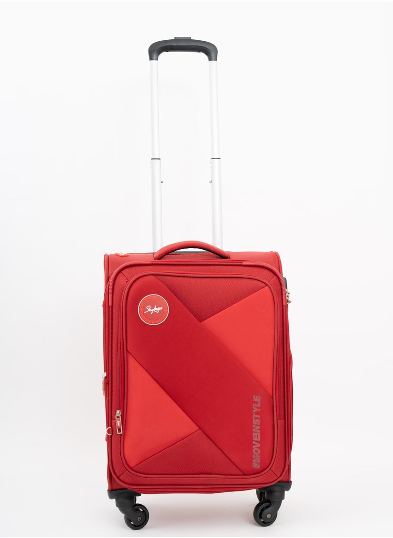 Skybags - Converge Plus Set of 2 Luggage | Push Button Trolley| Anti Theft Zipper| Polyester | Cabin- 20 inch- Red, Large-28 Inch- Light Blue - Image 1