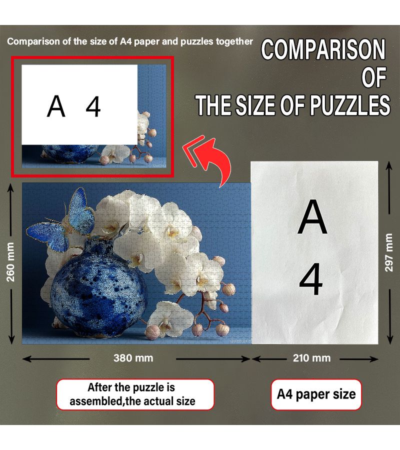 A Box Of 500pcs Or 1000pcs Mini Large Jigsaw Puzzle Ancient Orchid Fragrance Scene Portable Design Available In 38 26cm 14 96 10 24in And 70 50cm 27 56 19 69in Suitable For Birthday Valentine Day Gift - Image 3
