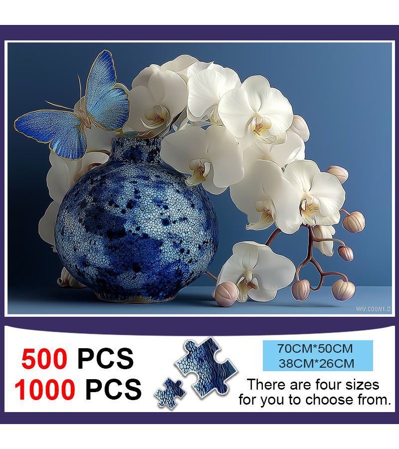 A Box Of 500pcs Or 1000pcs Mini Large Jigsaw Puzzle Ancient Orchid Fragrance Scene Portable Design Available In 38 26cm 14 96 10 24in And 70 50cm 27 56 19 69in Suitable For Birthday Valentine Day Gift - Image 1