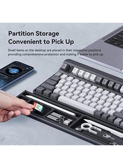Hagibis Keyboard Wrist Rest Pad Support With Desktop Partition Storage Case Ergonomic Soft Memory Foam Anti Slip Rubber Base For Computer Keyboard Laptop Office Home Black  - Image 2