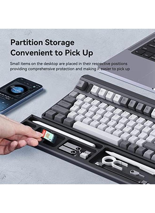 Hagibis - Keyboard Wrist Rest Pad Support With Desktop Partition Storage Case Ergonomic Soft Memory Foam Anti Slip Rubber Base For Computer Keyboard Laptop Office Home Black - Image 1