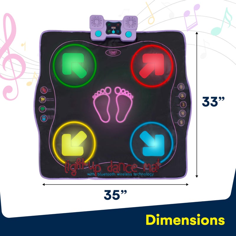 Kidzlane Electronic Dance Mat for Kids 8-12, Wireless Kids' Dance Pad with Bluetooth/AUX, Built-in Music, 5 Challenge Levels, 4 Modes - Interactive Toys for Children, Ages 6 and Up - Image 3