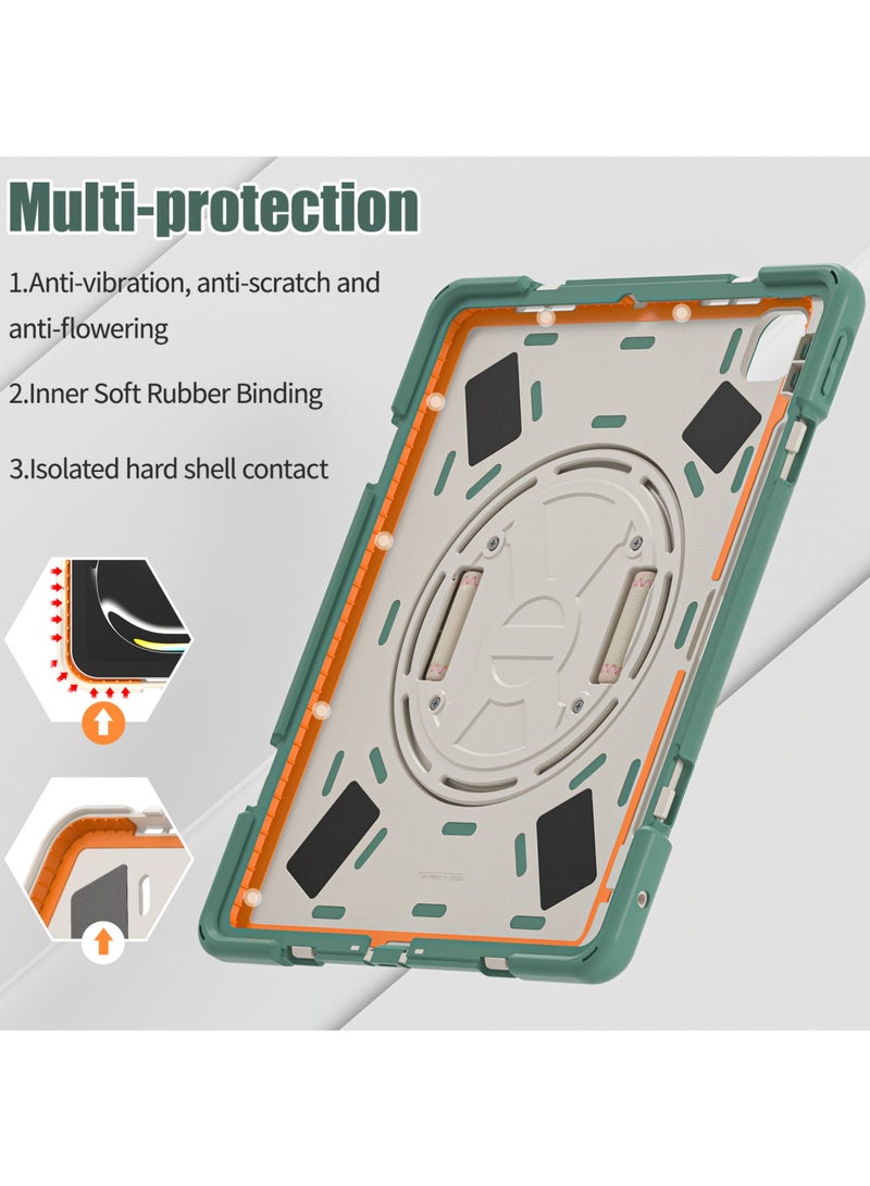 Rock Pow Case for iPad Pro 13 Inch Case (M5/M4) 2025/2024 Heavy Duty Rugged Durability Silicone Tablet Cover with 360° Rotating Hand Strap Foldable Hidden Stand Cover for iPad Pro 13 inch - Image 5