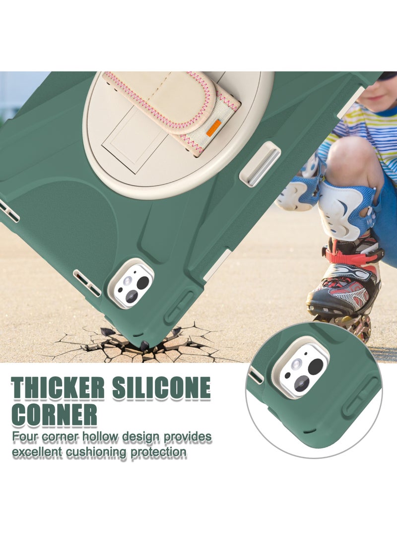 Rock Pow Case for iPad Pro 13 Inch Case (M5/M4) 2025/2024 Heavy Duty Rugged Durability Silicone Tablet Cover with 360° Rotating Hand Strap Foldable Hidden Stand Cover for iPad Pro 13 inch - Image 3