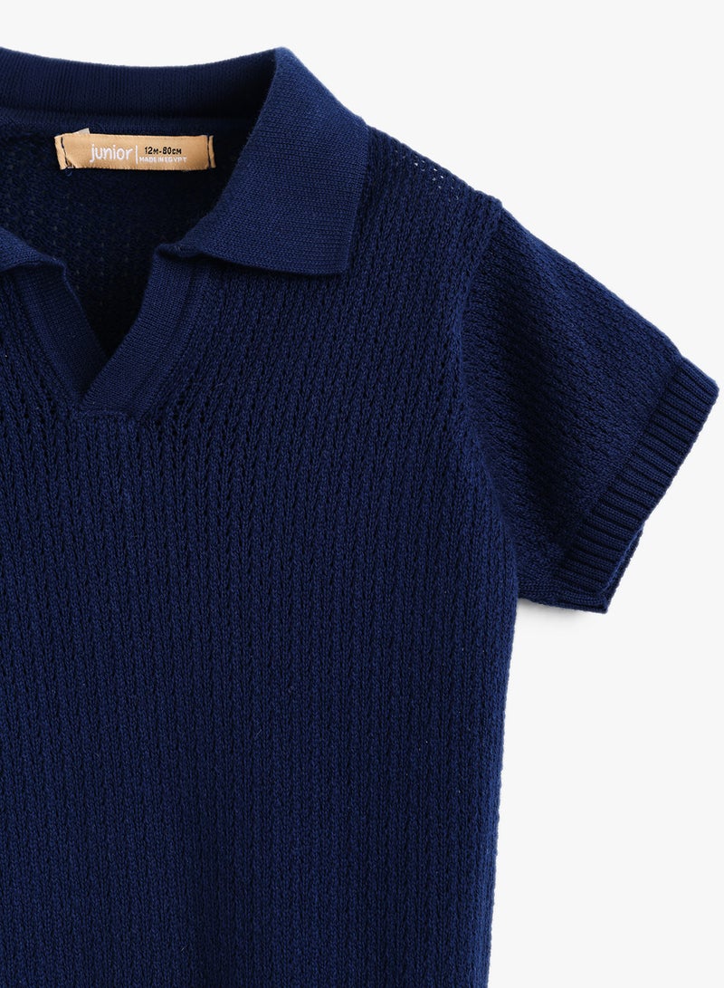 Junior Baby Boys Knitted Polo - Image 2