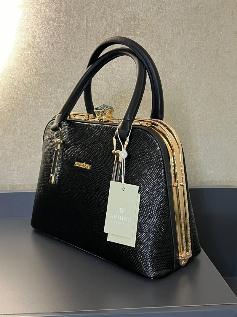 ARMINE ARM.340.SH.V Special Color Konbin Leather Ladies Handbag Designed as Hand and Shoulder Bag