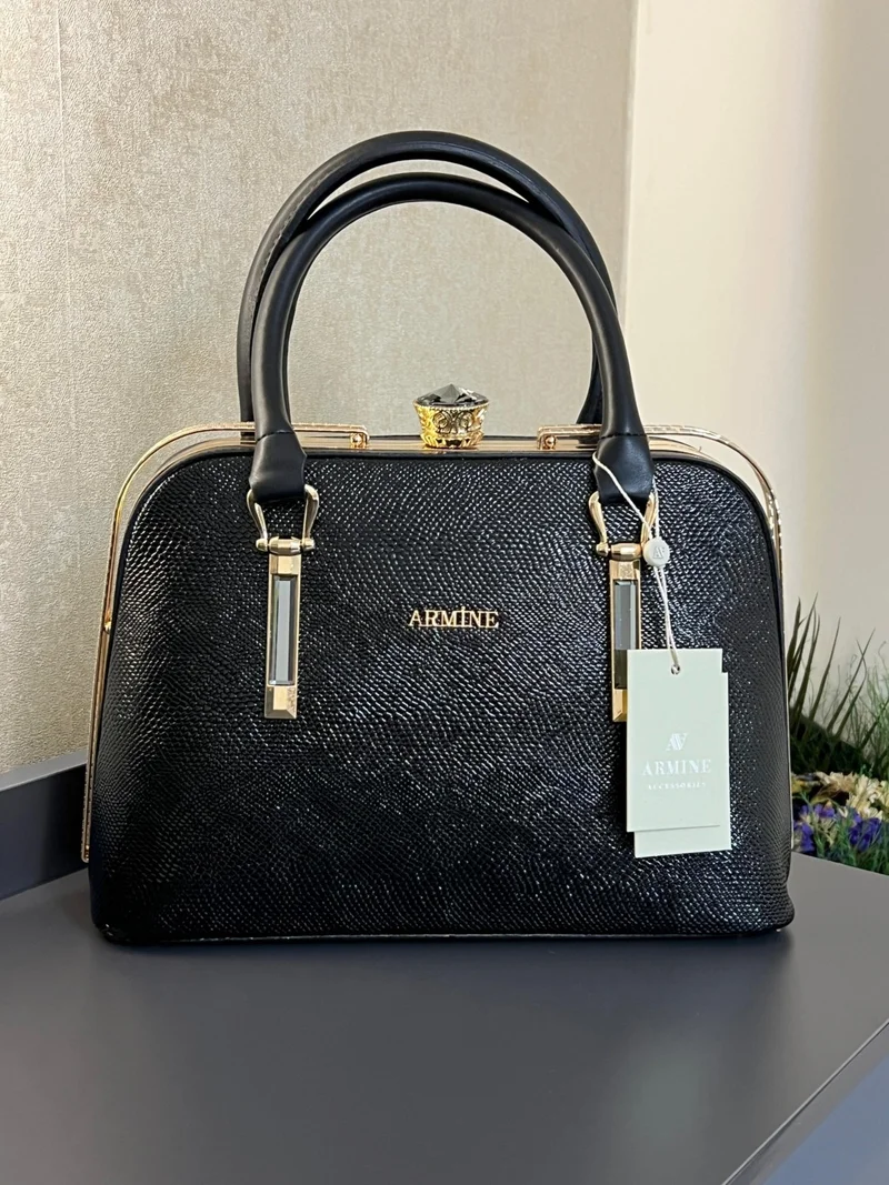 ARMINE ARM.340.SH.V Special Color Konbin Leather Ladies Handbag Designed as Hand and Shoulder Bag