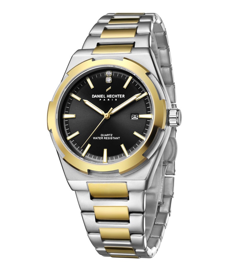 Daniel Hechter Paris Lourmel Collection Classic Watch for Men with Round Dial, Date Display Function, Quartz Movement and Stainless Steel Strap- DHM1022 - Image 1