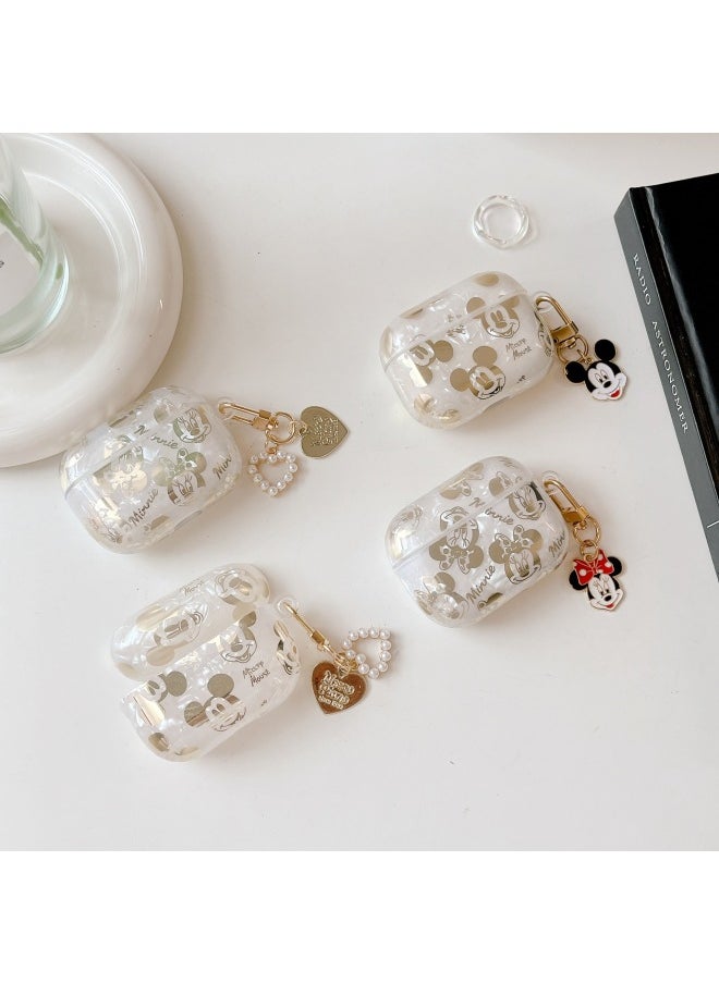Generic - Suitable For AirPods 4 Headset Protective Cover Cartoon Shell Pattern For Apple1/2/3 Generation Pro2 Bluetooth Pendant Bracelet-Color:Shell Pattern + Shell Pendant-White-Model:Airpods 4 (protective Case) - Image 1