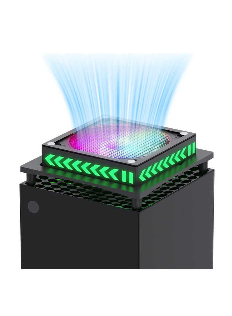 مروحة تبريد RGB لجهاز Xbox Series X - ضوضاء منخفضة، فلتر غبار، تحكم باللمس، تخفض درجة حرارة الكونسول - Image 4