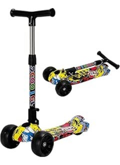 Generic TechPlus- Kids Scooter Kid's scooter 3-wheel mini adjustable foot scooter, height-adjustable PU with LED light wheels, best for gifts for children from 2 to 6 years old 