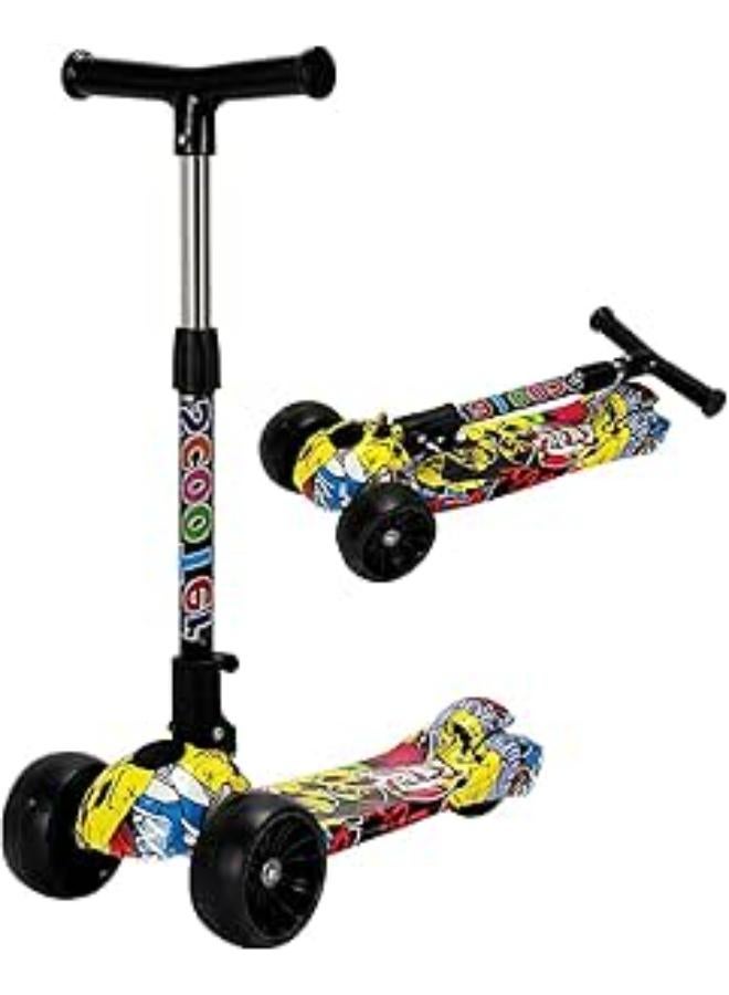 TechPlus- Kids Scooter Kid's scooter 3-wheel mini adjustable foot scooter, height-adjustable PU with LED light wheels, best for gifts for children from 2 to 6 years old
