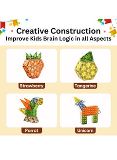 AlsayedP 82 Pcs Diamond Magnetic Bricks Animal Paradise Creative Magnetic Building Blocks Toy Set for Kids Educational Magnetic Tiles for Boys and Girls (Animal 82pcs)  - Image 5