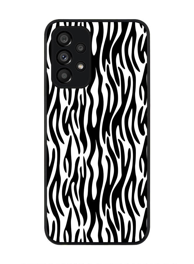 Stylizedd Rugged Black edge case for Samsung Galaxy A73 5G Slim fit Soft Case Flexible Rubber Edges Anti Drop TPU Gel Thin Cover - Zebra Stripes - Image 1