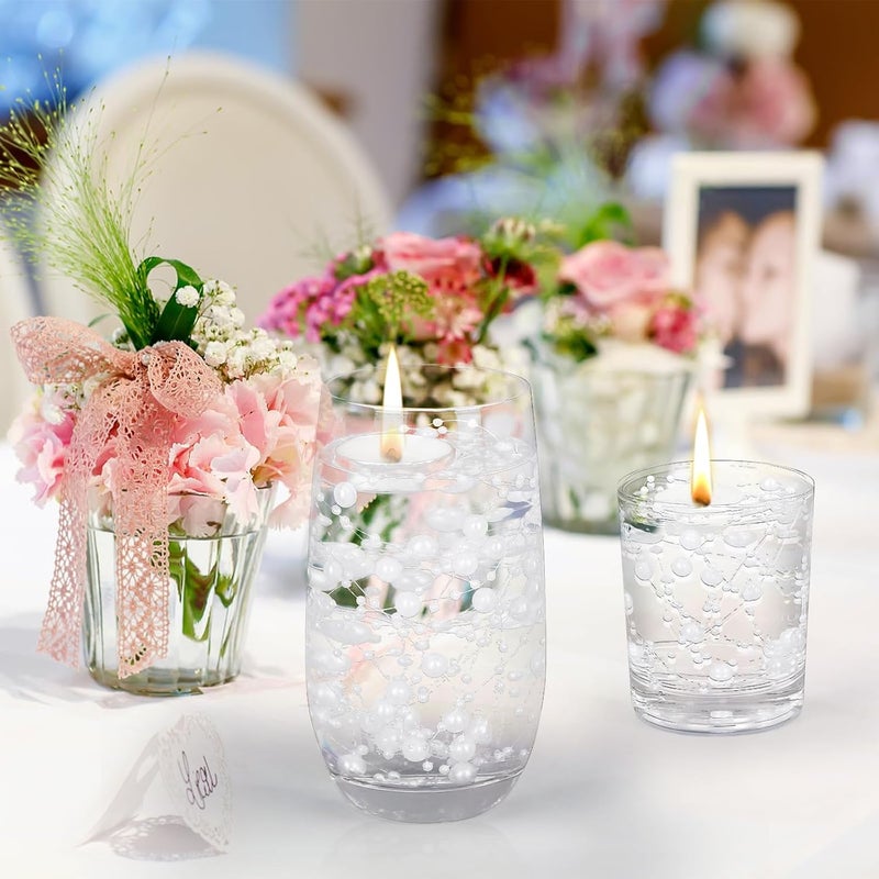SUREAM Artificial Pearl String, 98 Feet Pearl Garland for Decorating, White Bead String for Floating Candle, Faux Pearls Beads String for Vases Filler Wedding Centerpiece Party Christmas Home Decor - Image 4