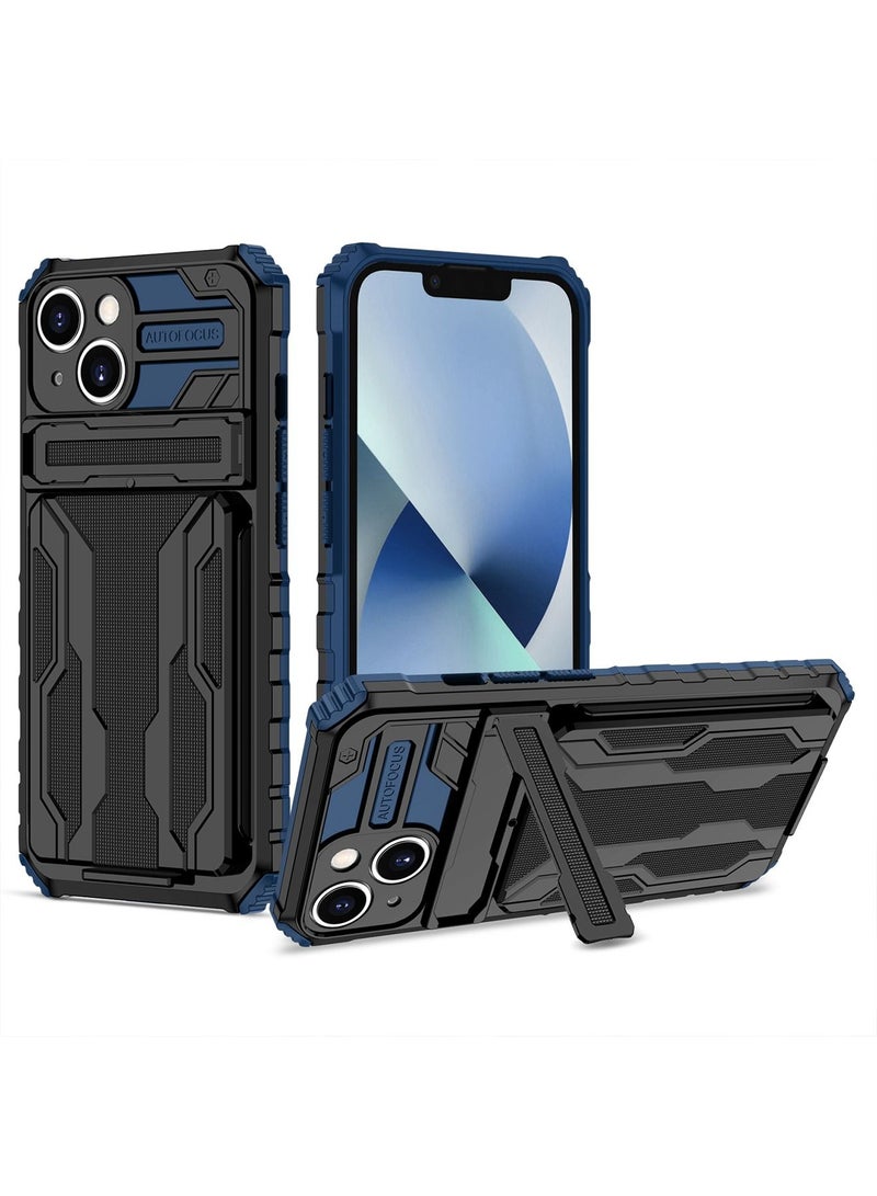 iPhone 14 Plus Case Cover with wallet Slider Credit Card holder Slot [3-4 cards] Kickstand and Cmaera Len Protector Anti-scratch Anti-fingerprint Full Body Back Cover Phone Accessories  - Image 1