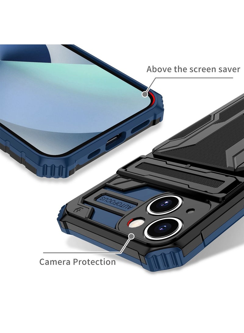 iPhone 14 Plus Case Cover with wallet Slider Credit Card holder Slot [3-4 cards] Kickstand and Cmaera Len Protector Anti-scratch Anti-fingerprint Full Body Back Cover Phone Accessories  - Image 4