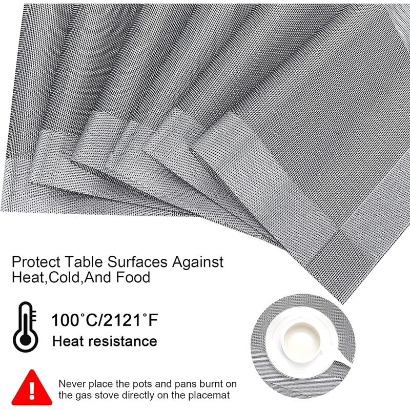 Ramkuwar HeatResistant Woven Vinyl Placemat AntiSkid Stain Washable PVC Table Mat Easy to Wipe Clean for Dinner Table Indoor Outdoor 4 - Image 5