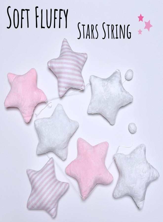 Perfectto Design Kid’s Moon Decorative Pillow, Stars Garland for Girls Toddler Room - Fluffy Moon, Stars Wall Decor, Soft Cute Throw Pillow for Bed, Bedroom Boho Teepee Ornament Decoration - Image 3