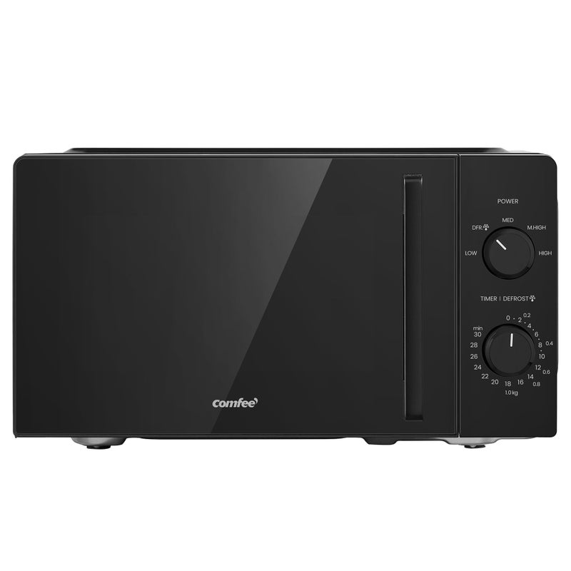 COMFEE' 20L Compact Microwave, 700W Black Solo Manual Microwave with Inverter,5 Power Levels,Quick Defrost,Easy Clean,Dial Timer,Small for Kitchen- CMO-MM202NF(BK) - Image 1